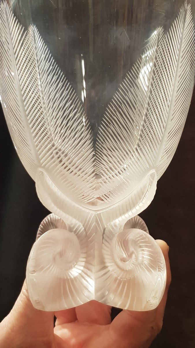 Vaso in Cristallo modernariato Lalique Mod. Osmonde-photo-4