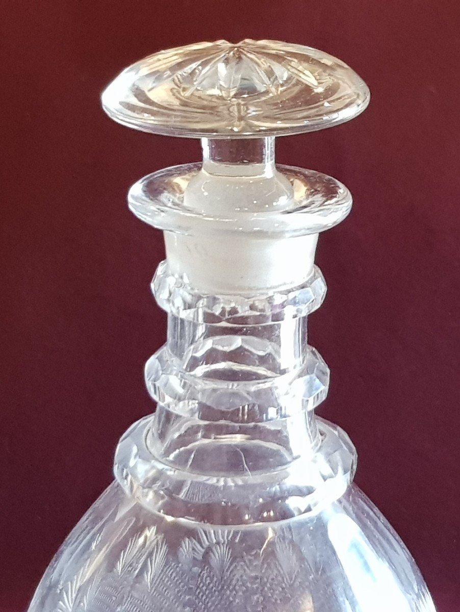Bella bottiglia del XIX secolo in cristallo stampato e molato-photo-4