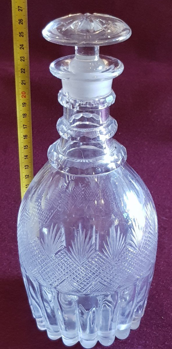 Bella bottiglia del XIX secolo in cristallo stampato e molato-photo-6