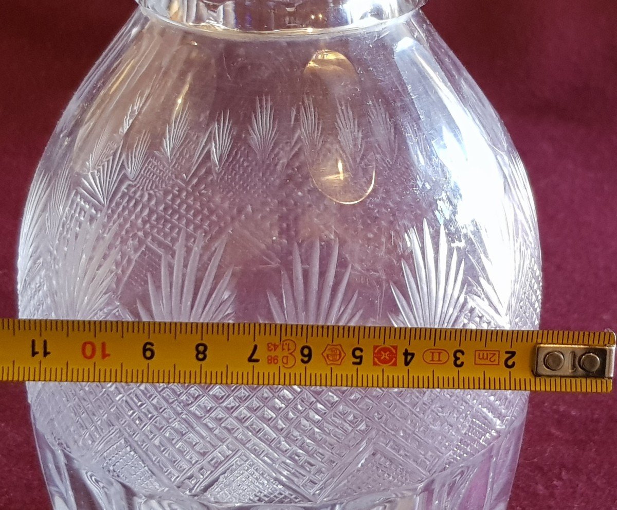 Bella bottiglia del XIX secolo in cristallo stampato e molato-photo-8