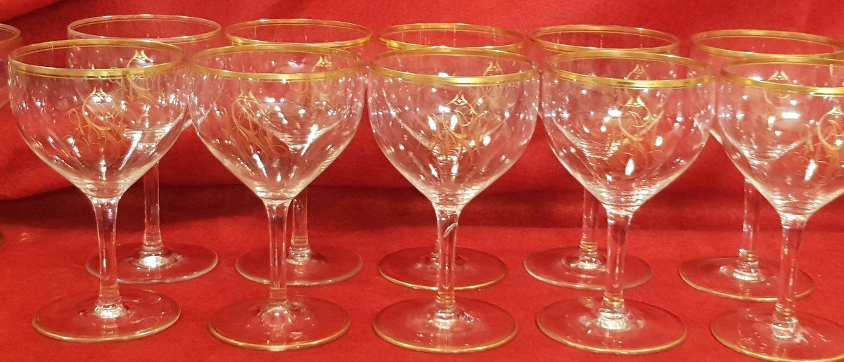 Set di 10 bicchieri da acqua antichi Lobmeyr Monogramma SMN-photo-3