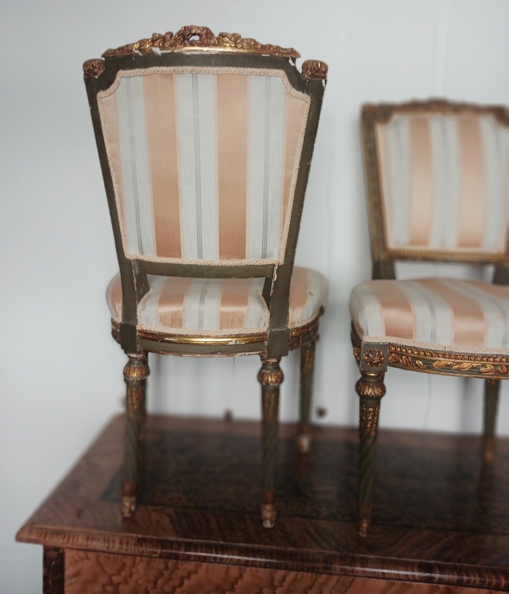 coppia di sedie antiche in stile Luigi XVI-photo-2