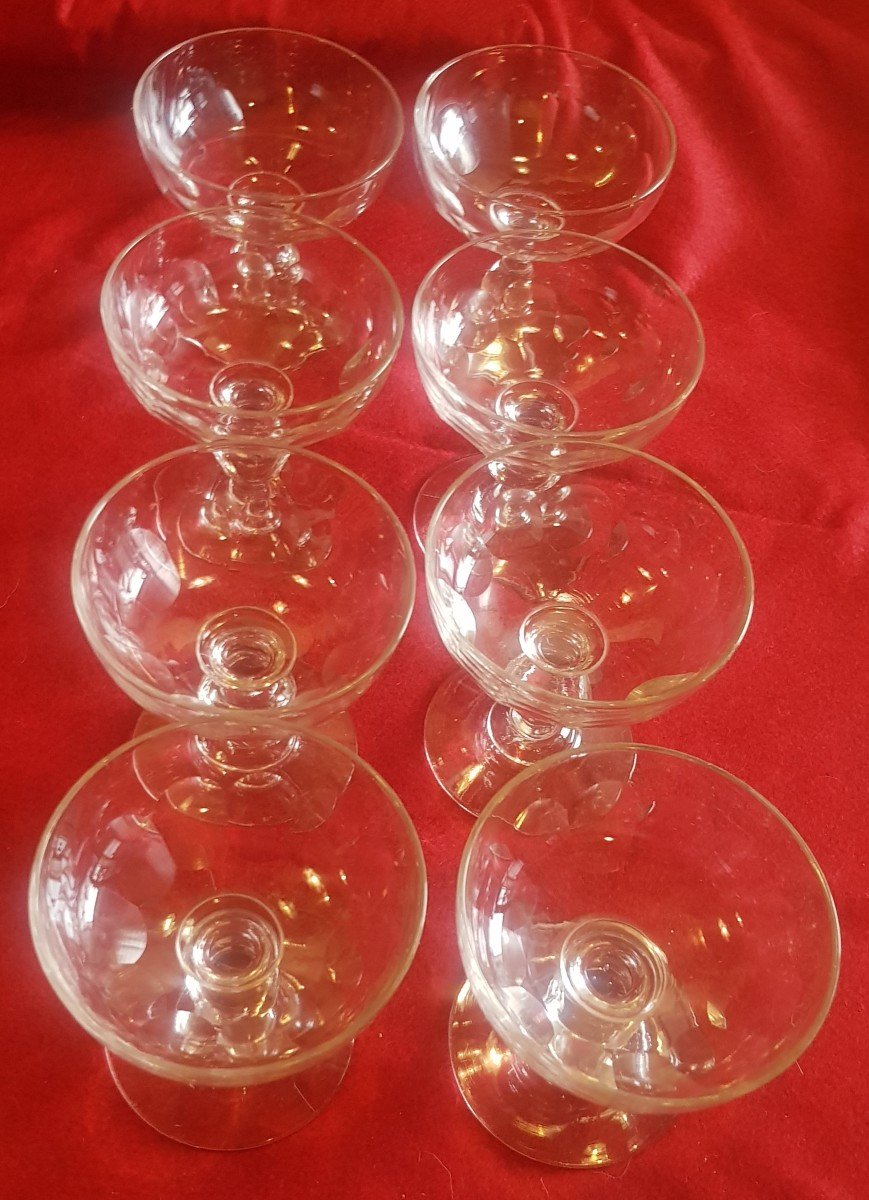 set di 8 vecchi coppe  da champagne in cristallo molato-photo-3