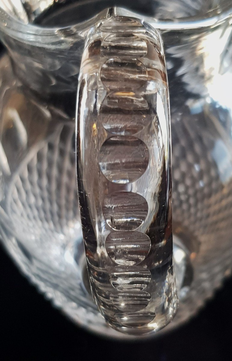 Coppia antiche brocche  cristallo di Boemia tagliato nello stile delle cristallerie St. Louis-photo-1