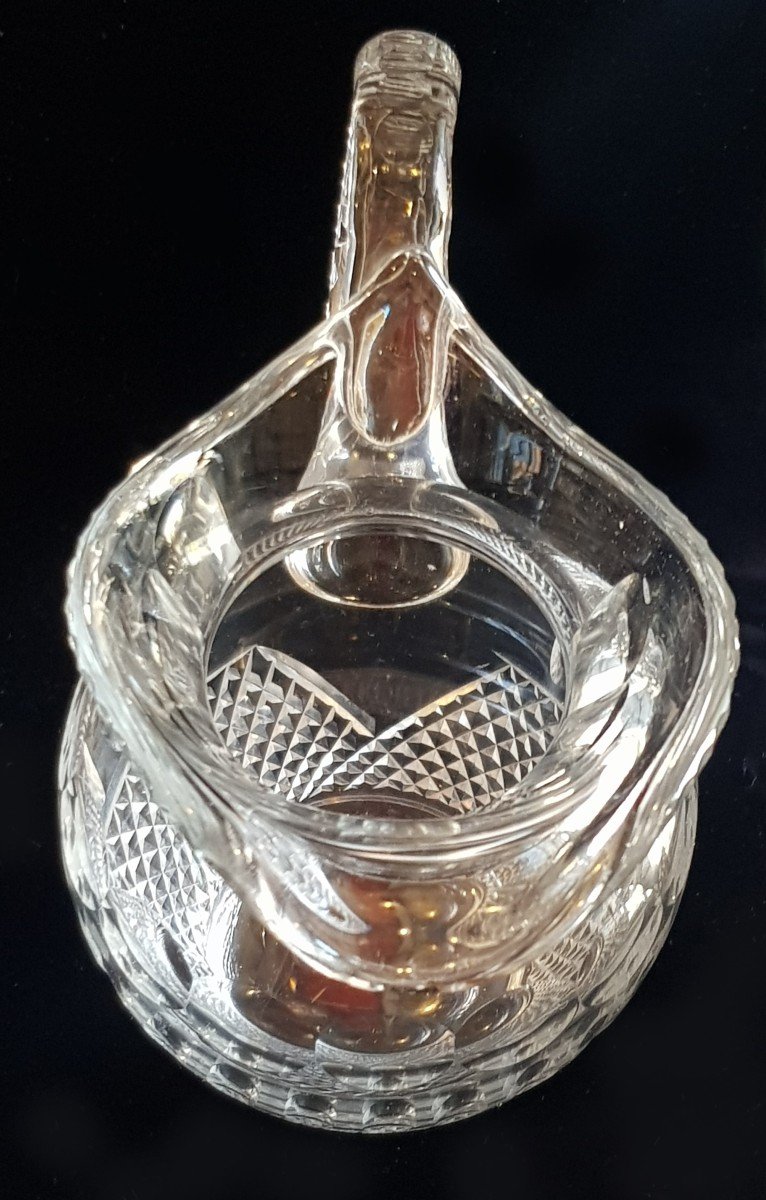 Coppia antiche brocche  cristallo di Boemia tagliato nello stile delle cristallerie St. Louis-photo-4