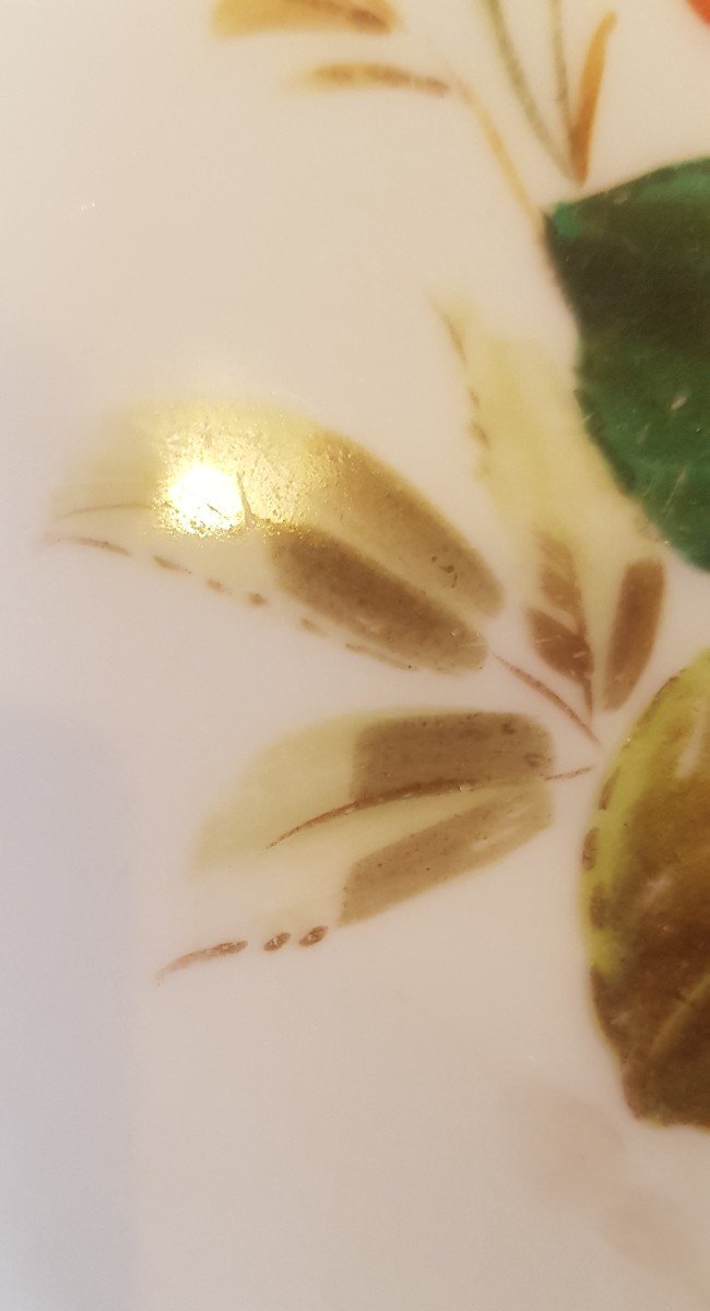 coppia di antichi piatti in terraglia inglese del XIX secolo decoro floreale dipinto -photo-1