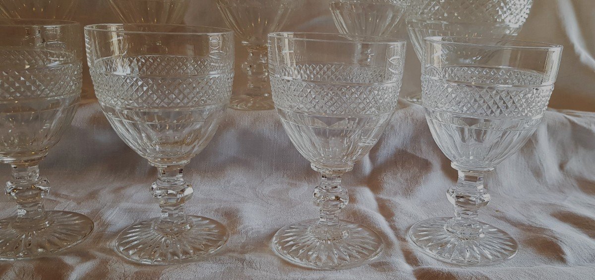 serie 10 bicchieri da acqua cristallo Saint Louis modello Trianon-photo-3