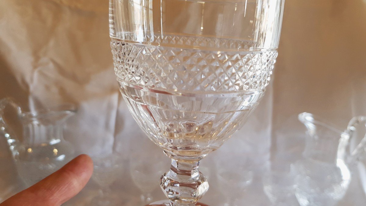 serie 10 bicchieri da acqua cristallo Saint Louis modello Trianon-photo-1