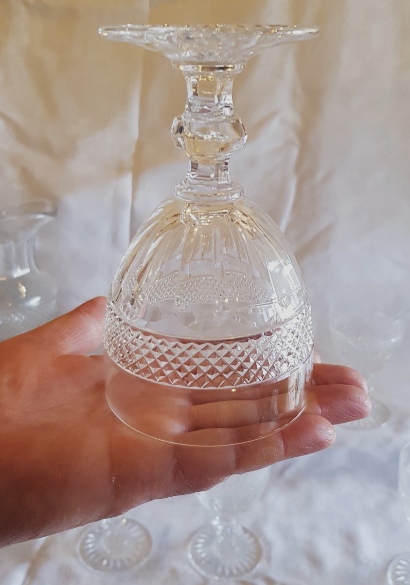 serie 10 bicchieri da acqua cristallo Saint Louis modello Trianon-photo-3