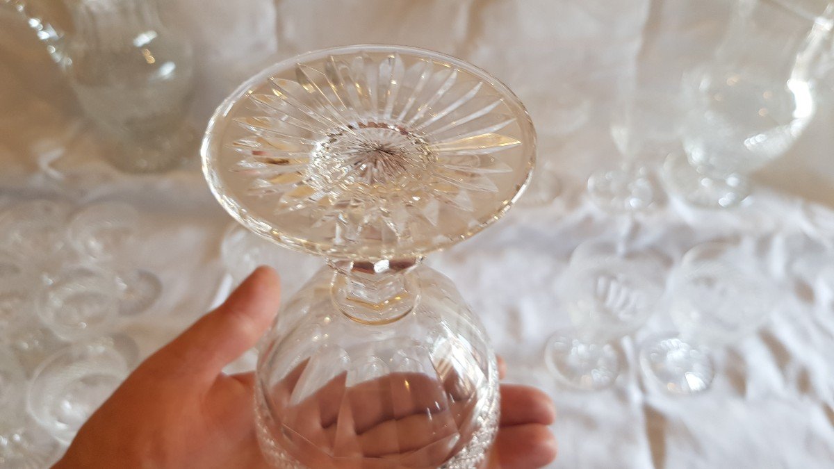 serie 10 bicchieri da acqua cristallo Saint Louis modello Trianon-photo-4