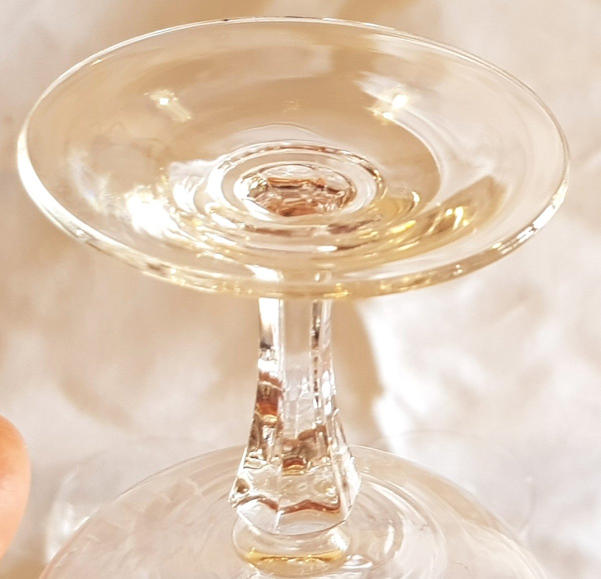 serie di 16 antiche coppe da champagne in cristallo inciso-photo-4