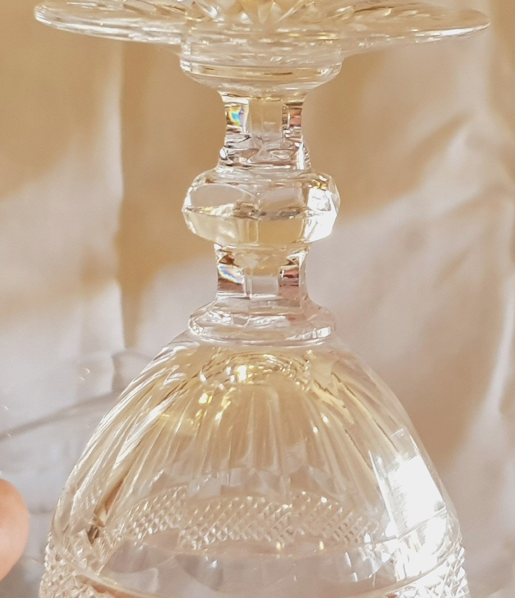 Serie 6 bicchieri da vino antichi in cristallo Saint Louis modello Trianon-photo-1