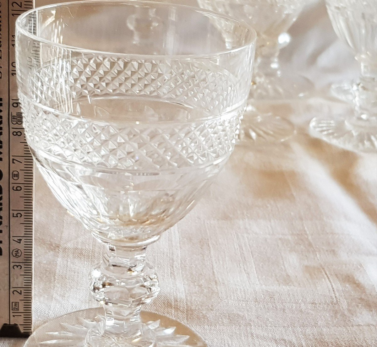 Serie 6 bicchieri da vino antichi in cristallo Saint Louis modello Trianon-photo-3