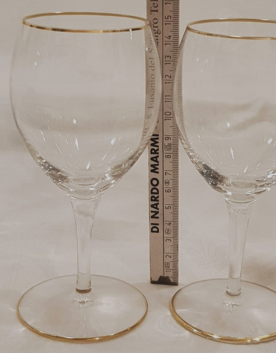 Lotto 17 Bicchieri In Cristallo Baccarat Modello Perfection profili oro-photo-1