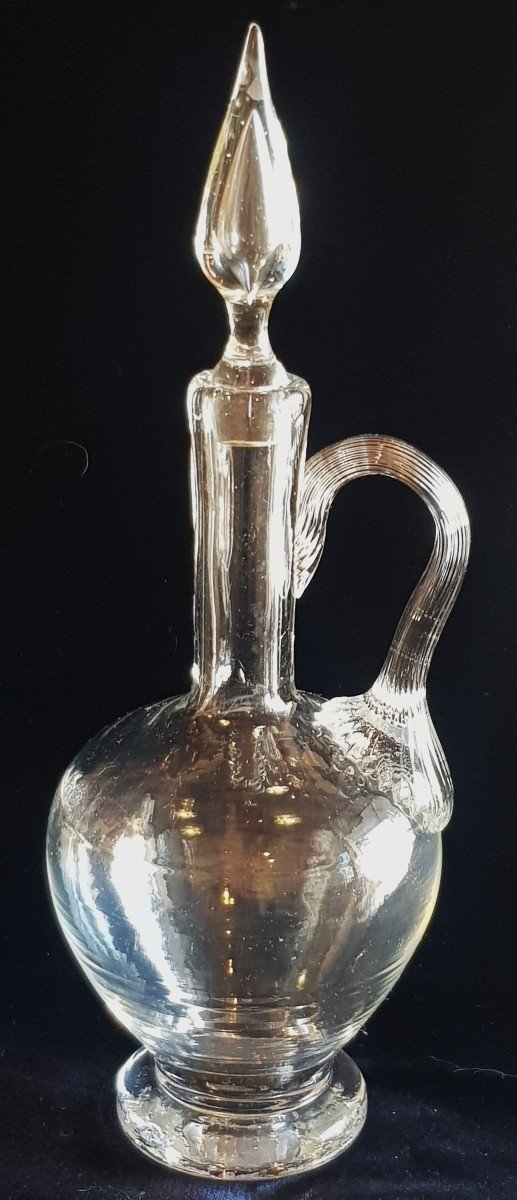 Antica bottiglia decanter  In Vetro Soffiato inizio '900-photo-4