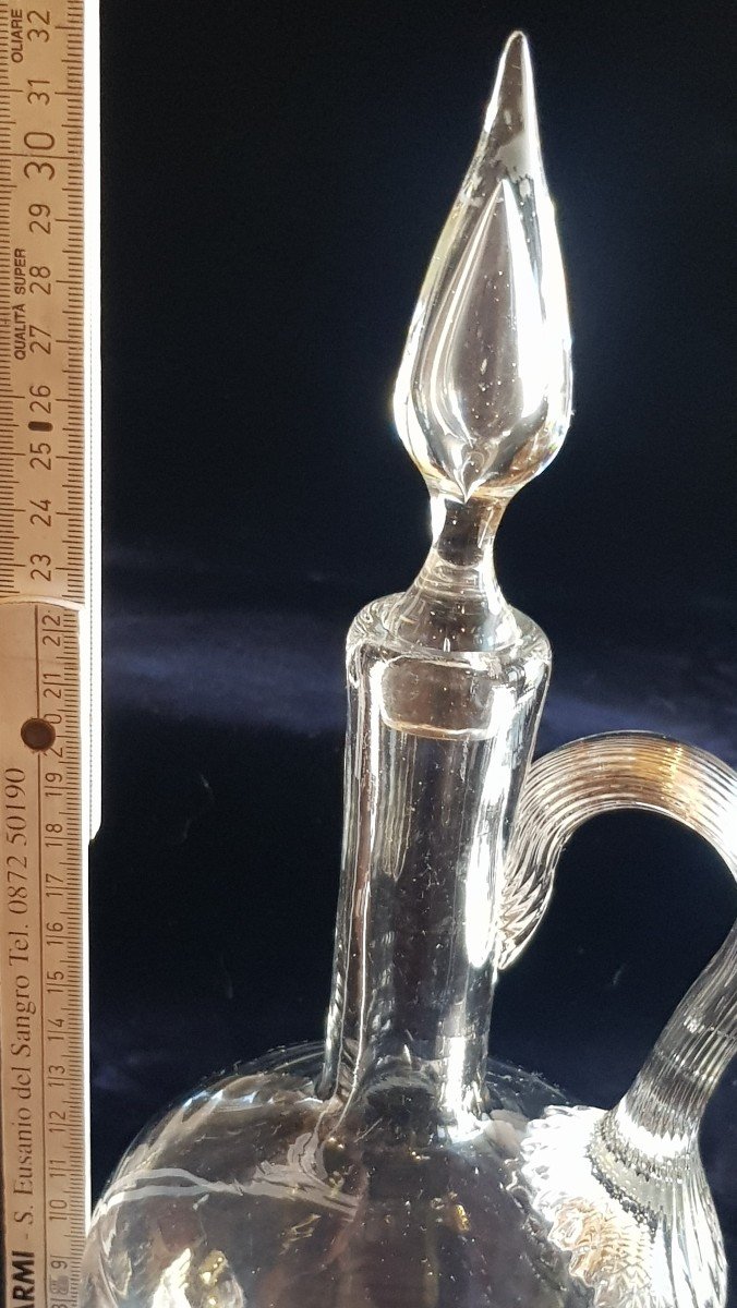 Antica bottiglia decanter  In Vetro Soffiato inizio '900-photo-6