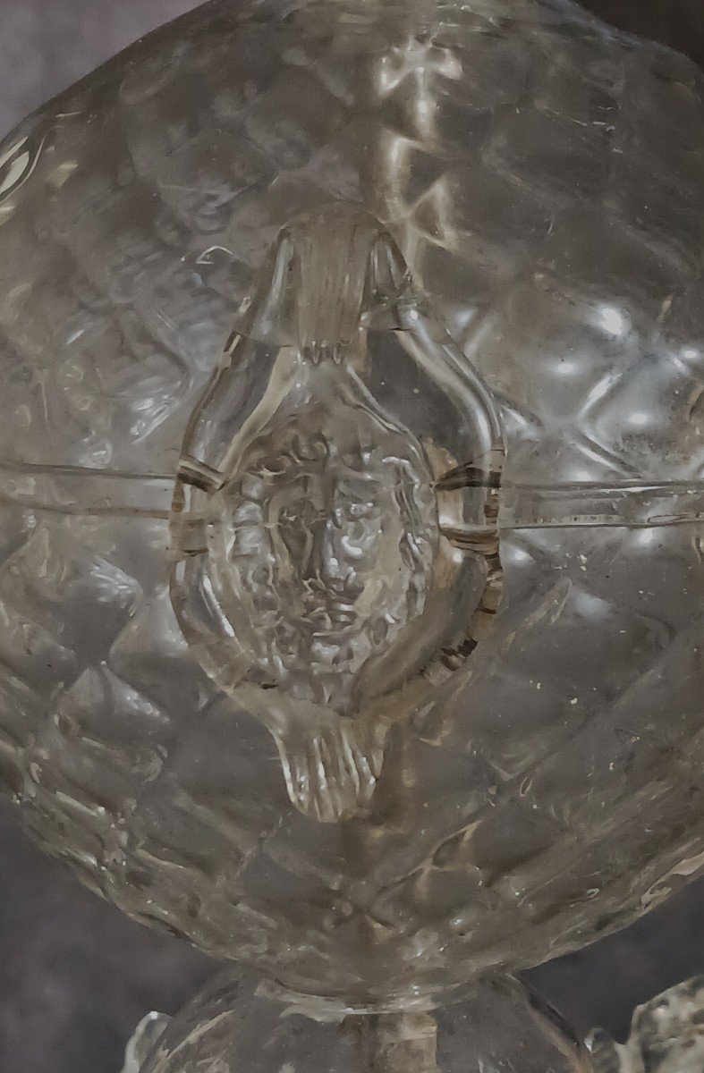 Antico lampadario Ca Rezzonico in vetro di Murano soffiato-photo-1