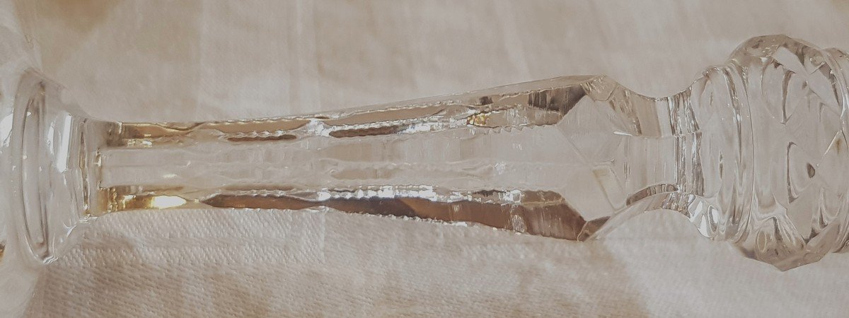 serie di 6 antichi bicchieri da aperitivo in cristallo arlecchino di Lorena-photo-1