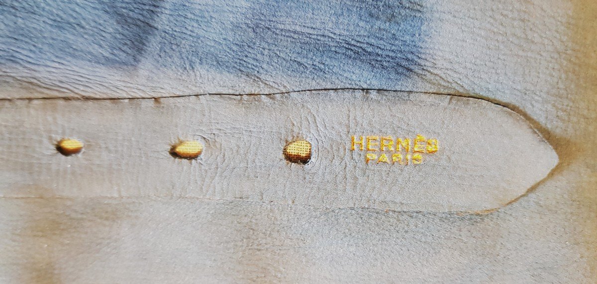 Guanti e cintura in pelle scamosciata di Hermès-photo-1