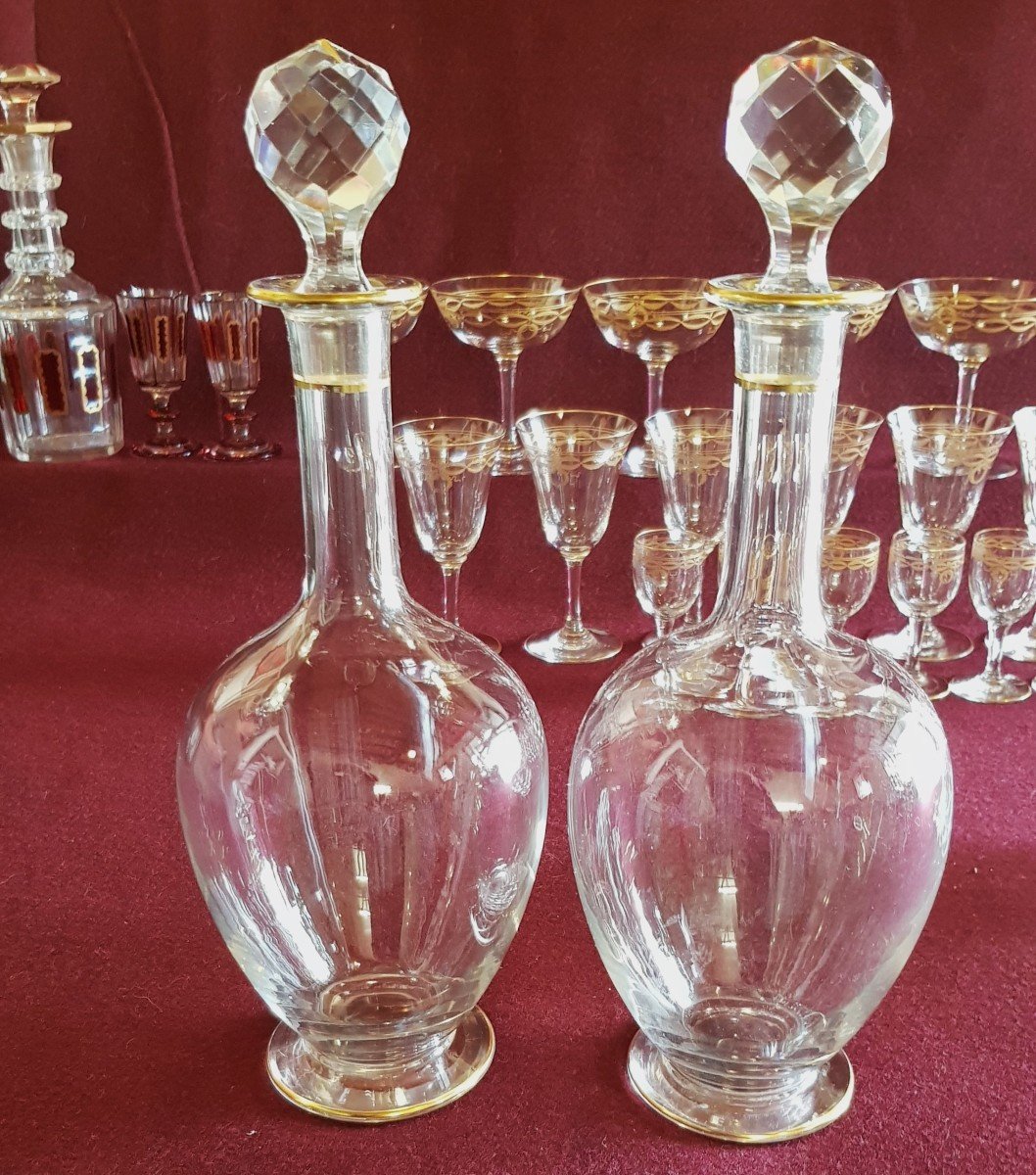 Bellissima Coppia di bottiglie antiche in Cristallo dei primi del XX secolo-photo-2