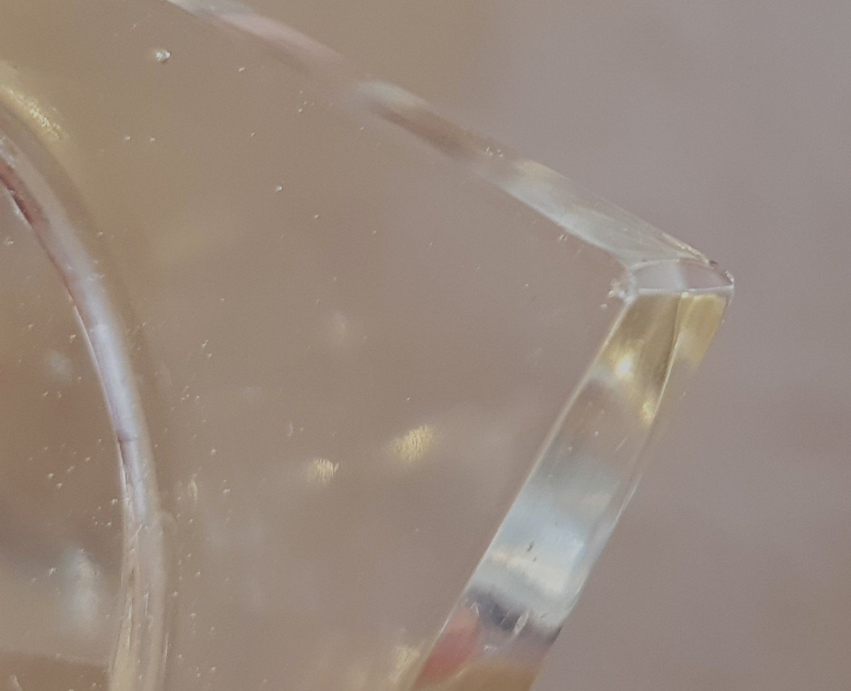 serie di 6 antichi bicchieri da vino liquoroso in cristallo piede quadrato seconda metà '800-photo-7
