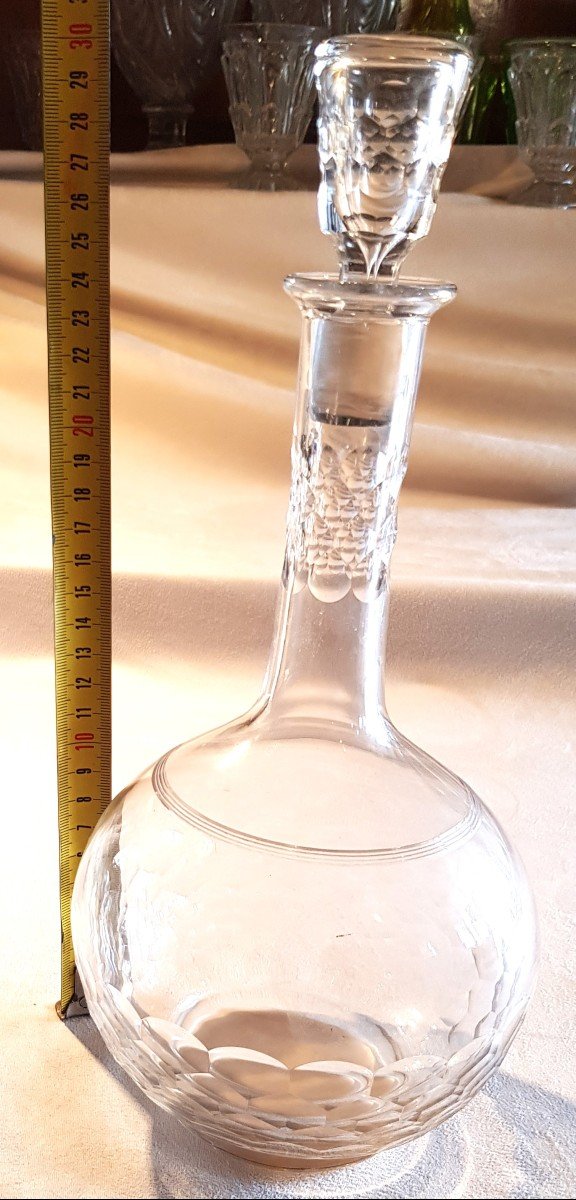 Set bottiglia + 6 Bicchieri  in cristallo molato Baccarat modello Chauny Palerme-photo-4