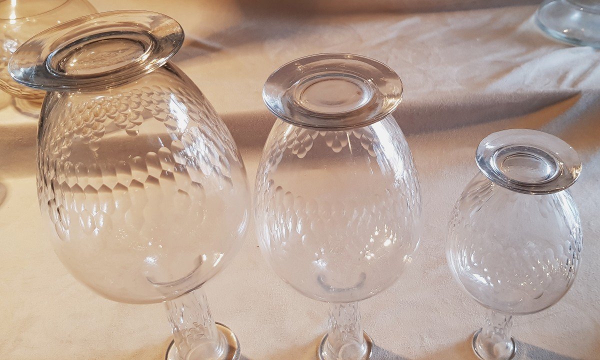 tre bottiglie antiche  in cristallo Baccarat modello Richelieu-photo-3