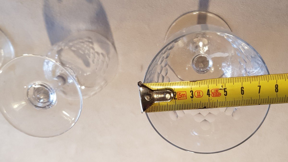 Lotto di 11 bicchieri antichi in Cristallo Baccarat modello Richelieu-photo-3