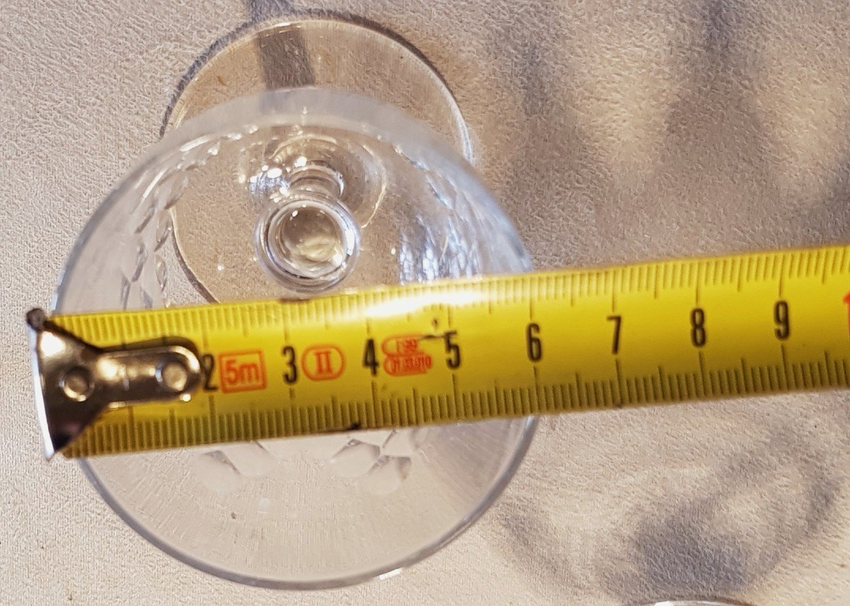 Lotto di 11 bicchieri antichi in Cristallo Baccarat modello Richelieu-photo-4