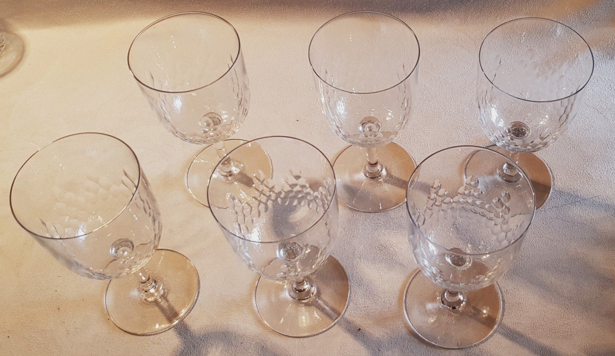 Lotto di 11 bicchieri antichi in Cristallo Baccarat modello Richelieu-photo-8