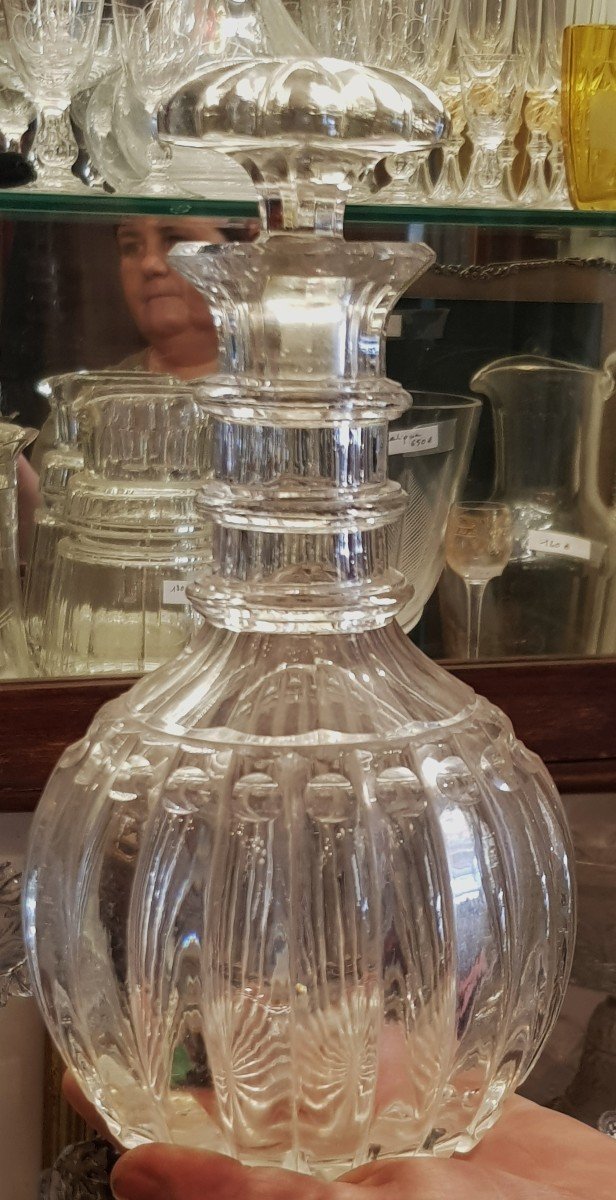 Set di tre antiche bottiglie decanter in cristallo-photo-2