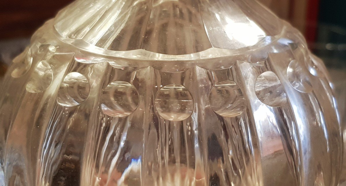 Set di tre antiche bottiglie decanter in cristallo-photo-5