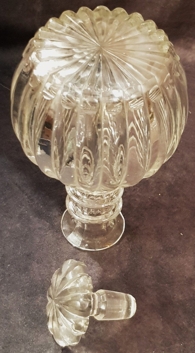 Set di tre antiche bottiglie decanter in cristallo-photo-7