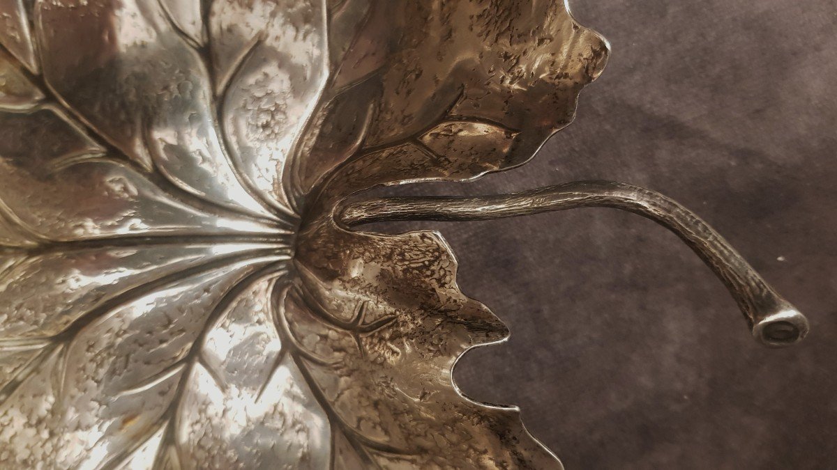 ciotola in argento a forma di foglia di platano Gianmaria Buccellati-photo-2