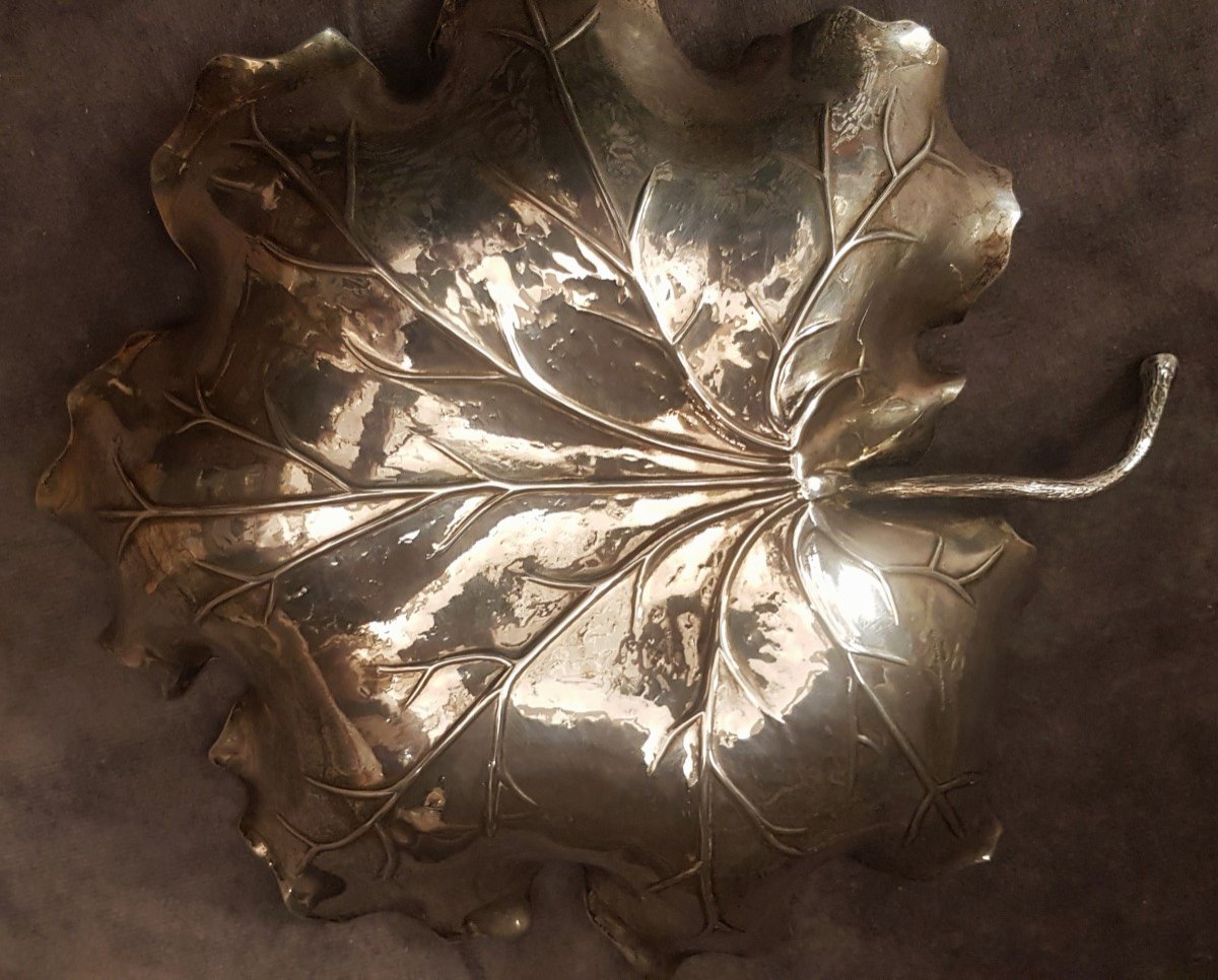 ciotola in argento a forma di foglia di platano Gianmaria Buccellati-photo-3