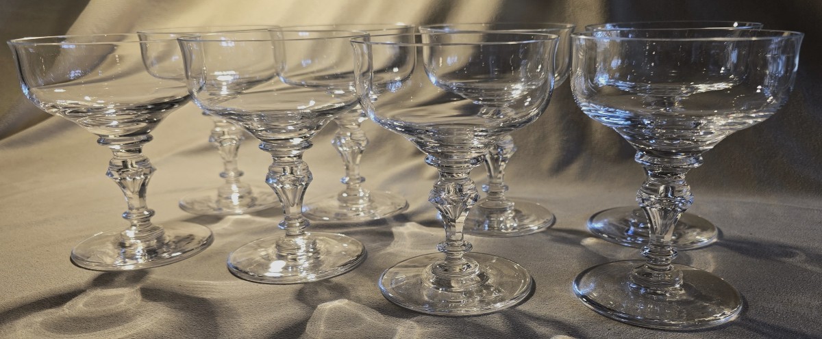 Set di 8 coppe da champagne in cristallo Moser antichi-photo-2