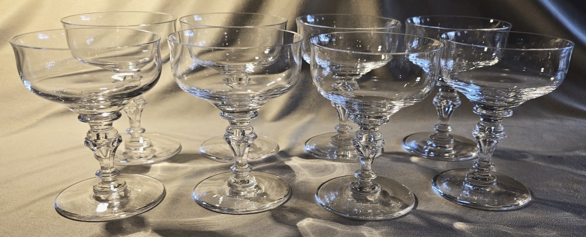 Set di 8 coppe da champagne in cristallo Moser antichi-photo-3