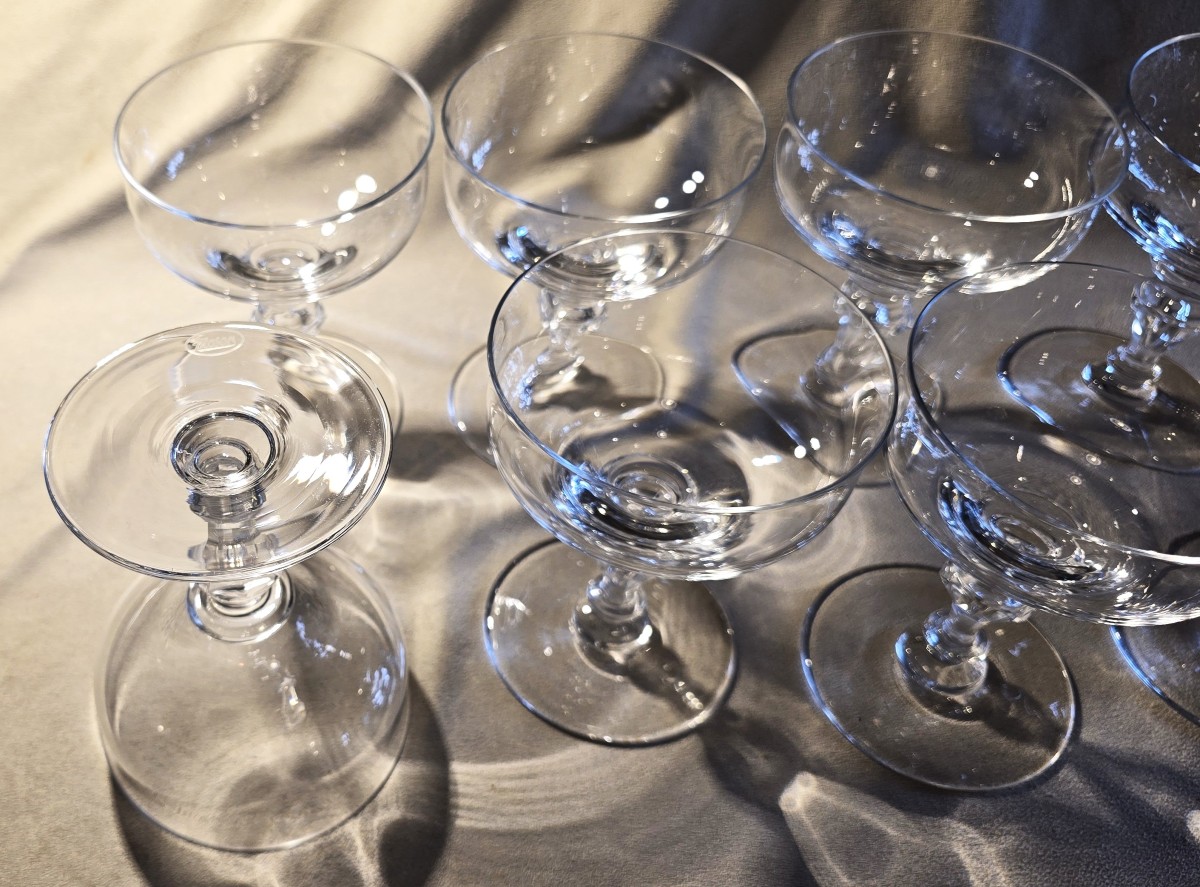 Set di 8 coppe da champagne in cristallo Moser antichi-photo-4