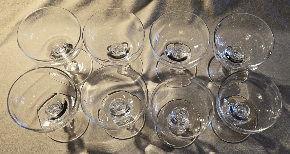 Set di 8 coppe da champagne in cristallo Moser antichi-photo-1