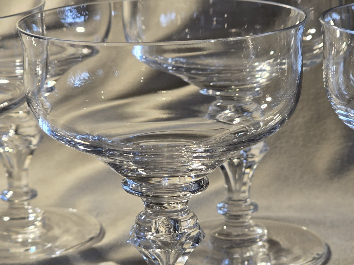 Set di 8 coppe da champagne in cristallo Moser antichi-photo-2