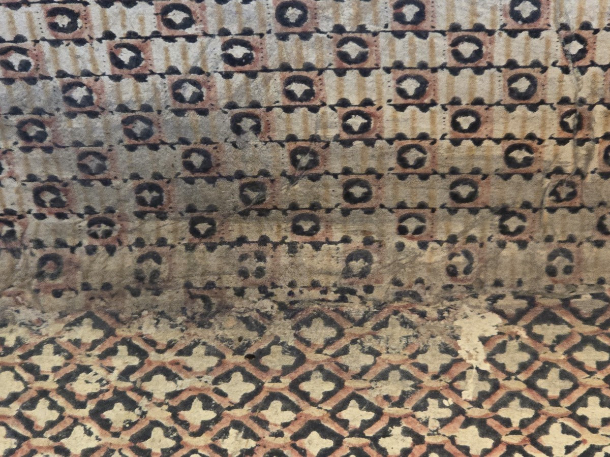 Antico cofanetto scatola di inizio XIX secolo in legno e carta dipinta-photo-4