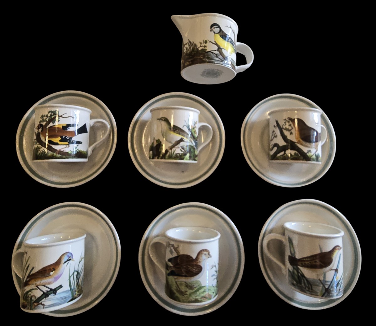 Vecchio servizio da caffè Portmeirion 1978 Birds of Britain E. Donovan