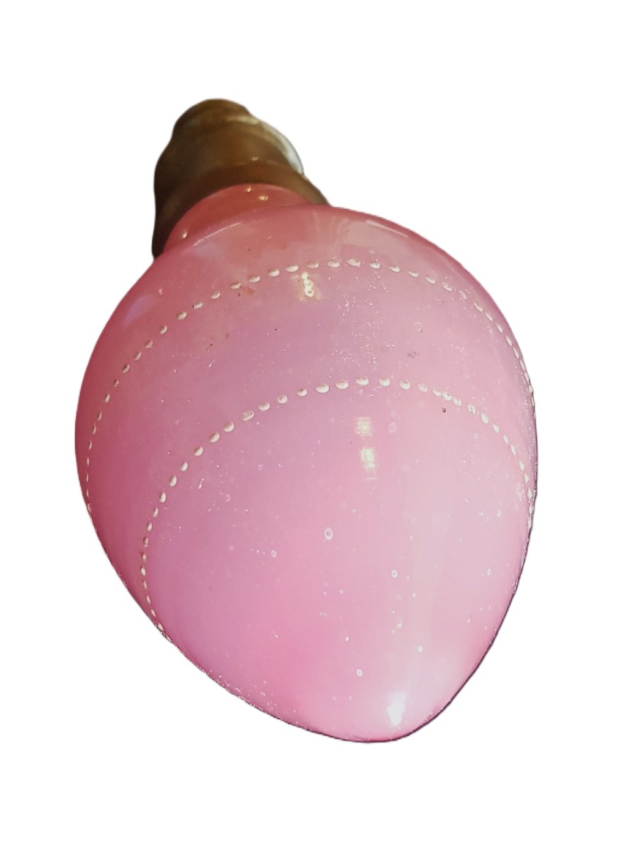 Antica terminale di  rampa di scala in vetro opalino rosa.-photo-4