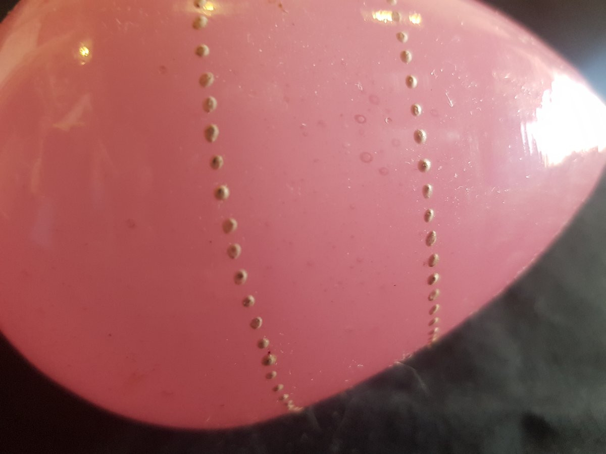 Antica terminale di  rampa di scala in vetro opalino rosa.-photo-2