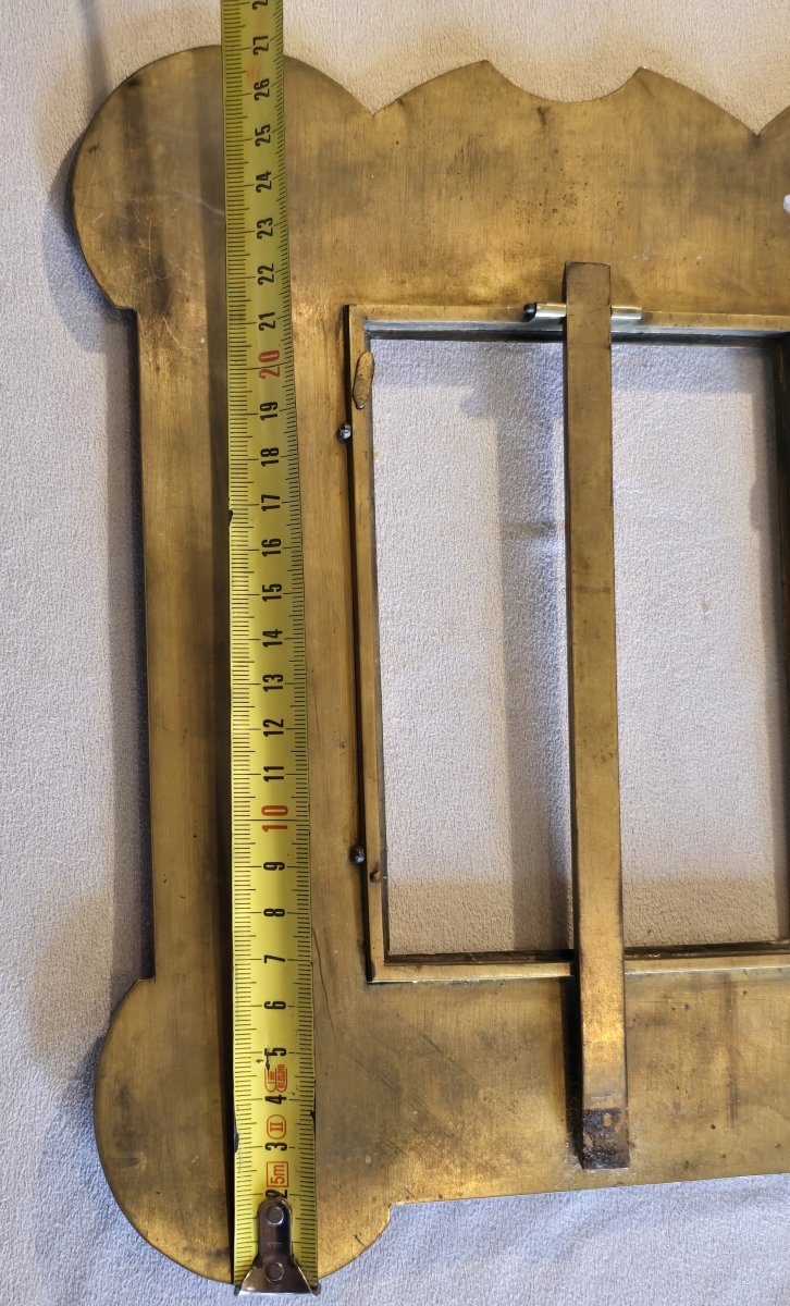 Antica cornice in ottone dipinto, epoca Napoleone III-photo-4
