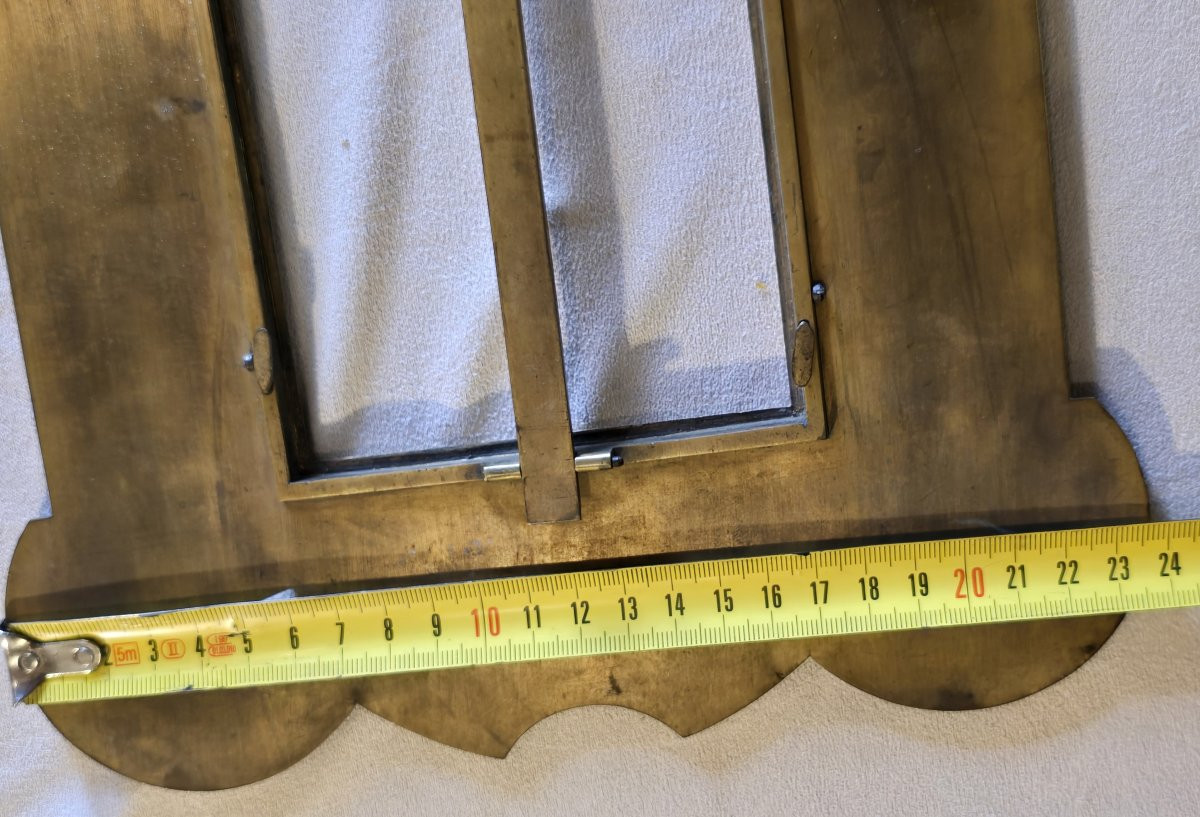 Antica cornice in ottone dipinto, epoca Napoleone III-photo-5