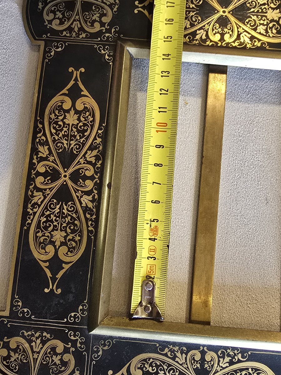 Antica cornice in ottone dipinto, epoca Napoleone III-photo-6