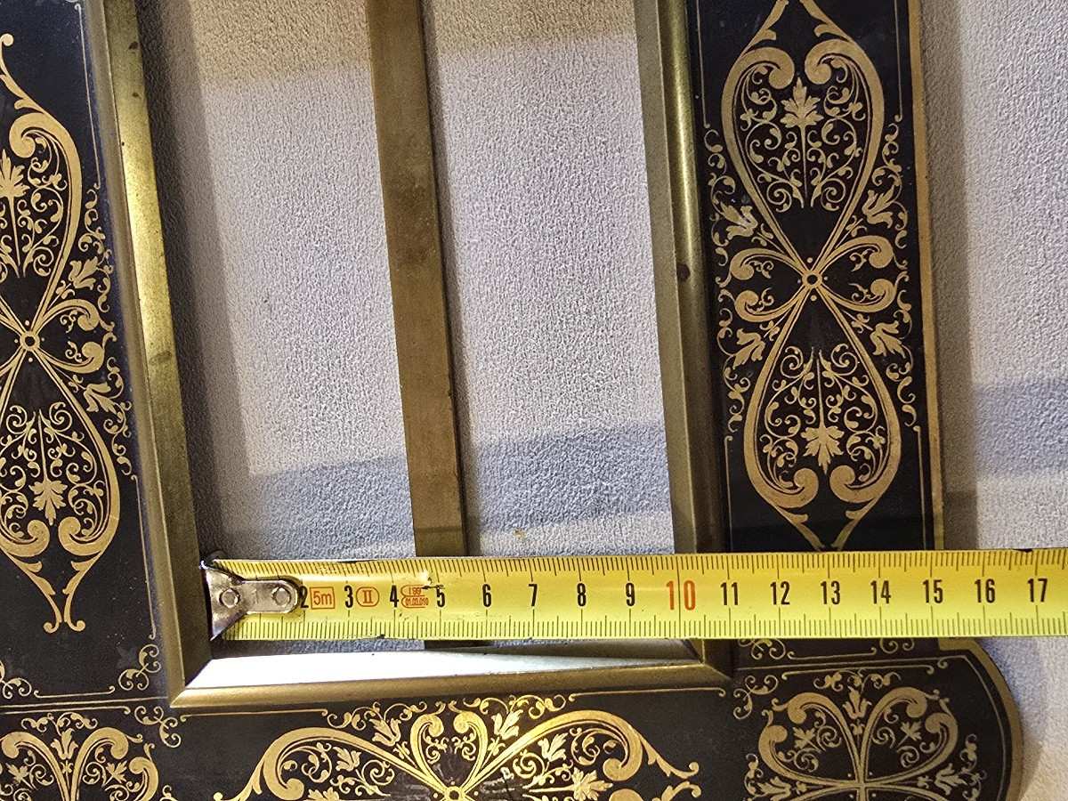 Antica cornice in ottone dipinto, epoca Napoleone III-photo-7