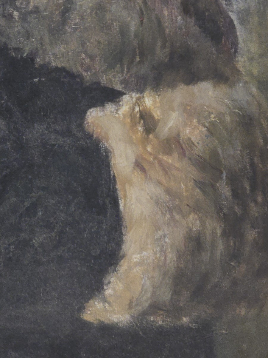 Olio su tela, ritratto di una donna elegante, firmato Francesco Raffaello Santoro-photo-4