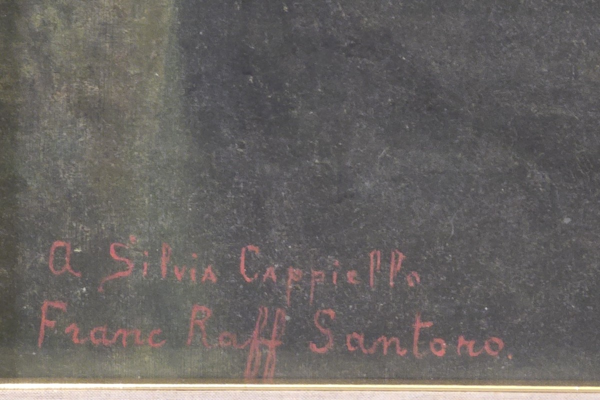 Olio su tela, ritratto di una donna elegante, firmato Francesco Raffaello Santoro-photo-1